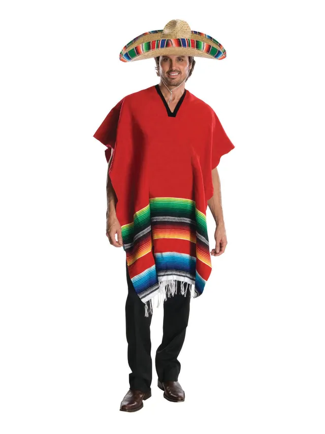 rubie-s-deluxe-af129-poncho-herren-mehrfarbig-mexiko image 1