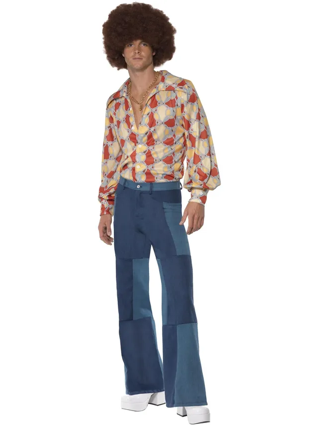 smiffys-fever-1970s-retro-kost-m-blau-mit-schlaghose image 1