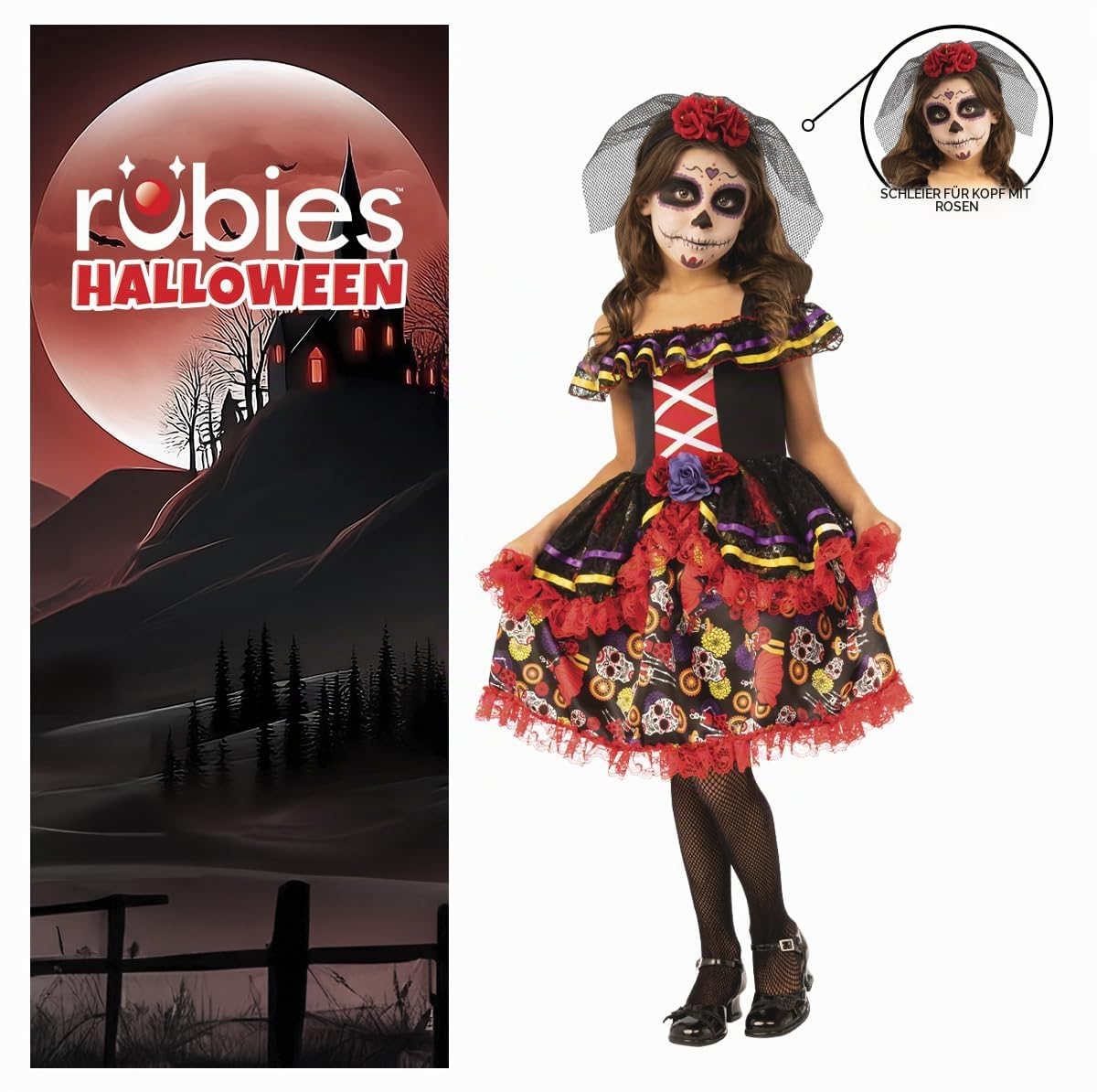 rubie-s-deluxe-catrina-kinderkost-m-dia-de-muertos-kleid image 4