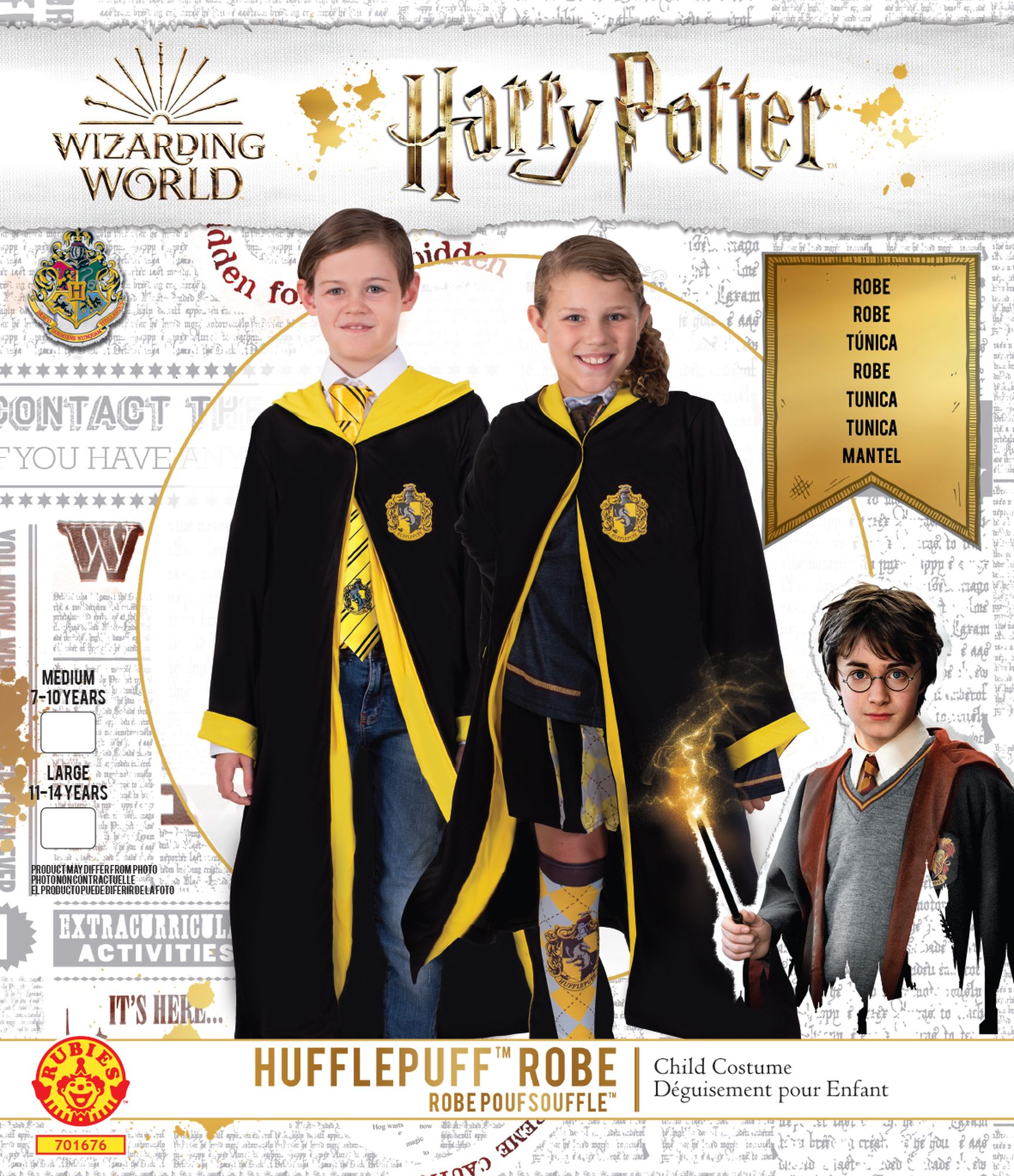 rubies-poufsouffle-zauberer-kost-m-schwarz-gelb-hufflepuff-robe image 2
