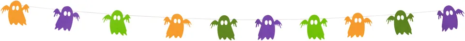 rubies-d-coration-geister-girlande-filz-halloween-bunt image 1