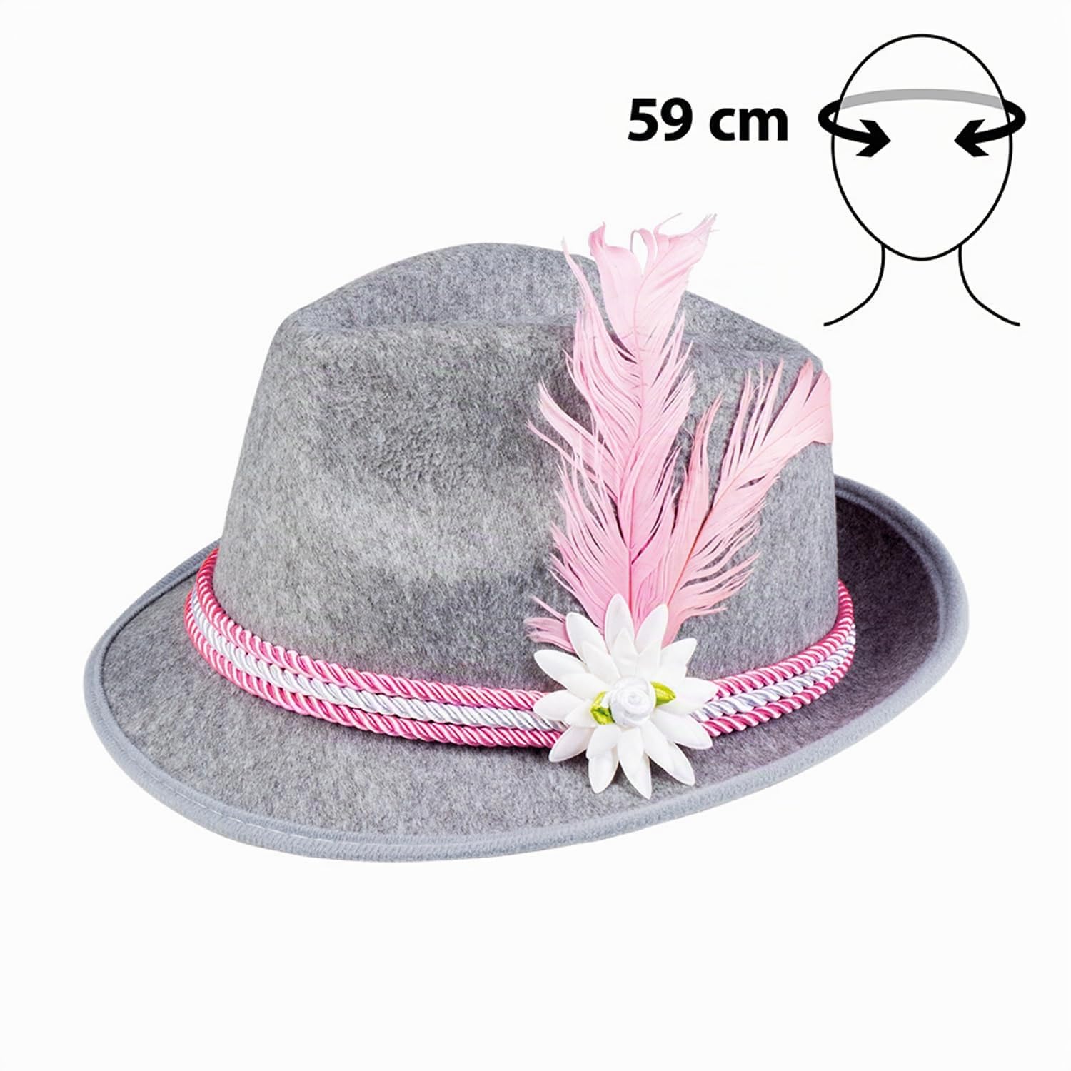 boland-headwear-hut-volksfest-grau-rosa-einheitsgr-e image 2