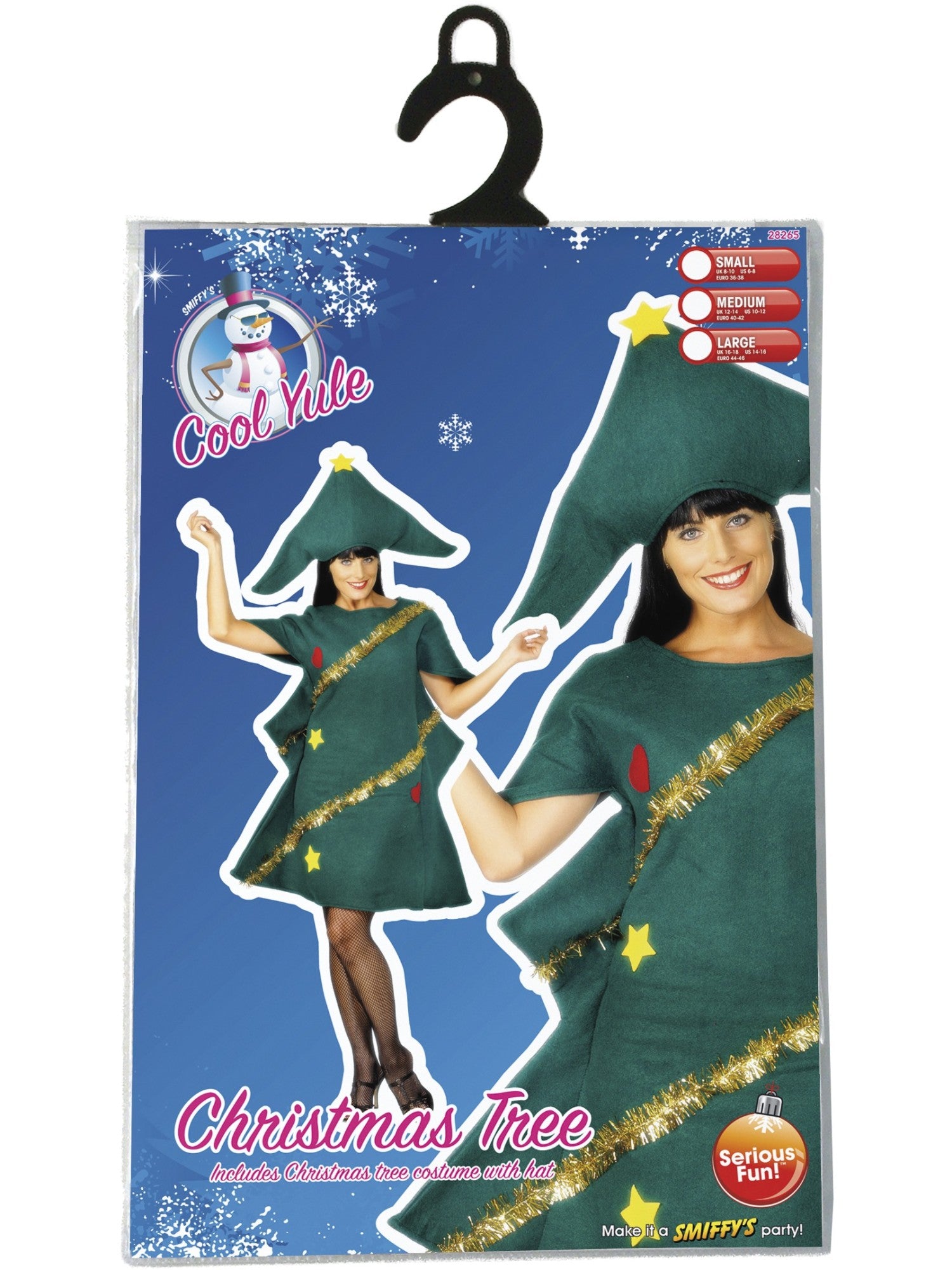 smiffys-fever-christmas-tree-kost-m-gr-n-damen-tunik-m-tze image 5