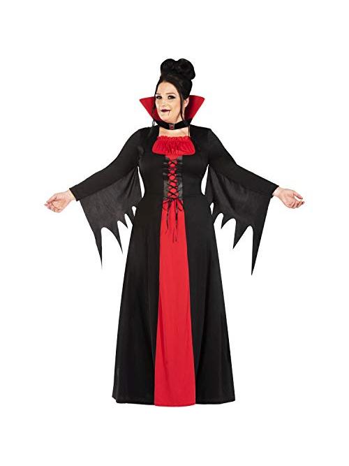 smiffys-fever-vampir-kost-m-damen-schwarz-rot-gr-12-14 image 3