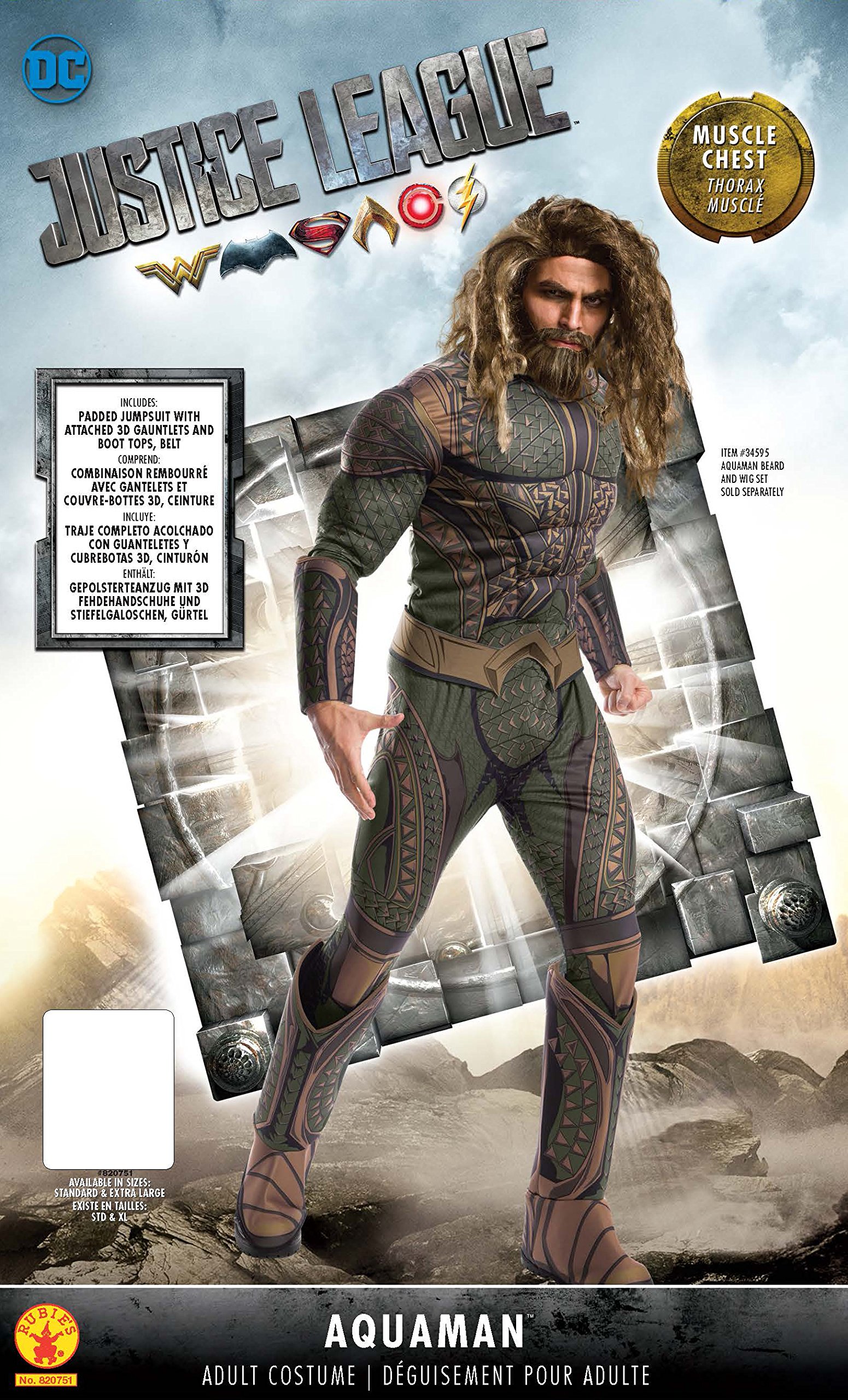 rubie-s-deluxe-aquaman-kost-m-erwachsene-xl-justice-league image 4