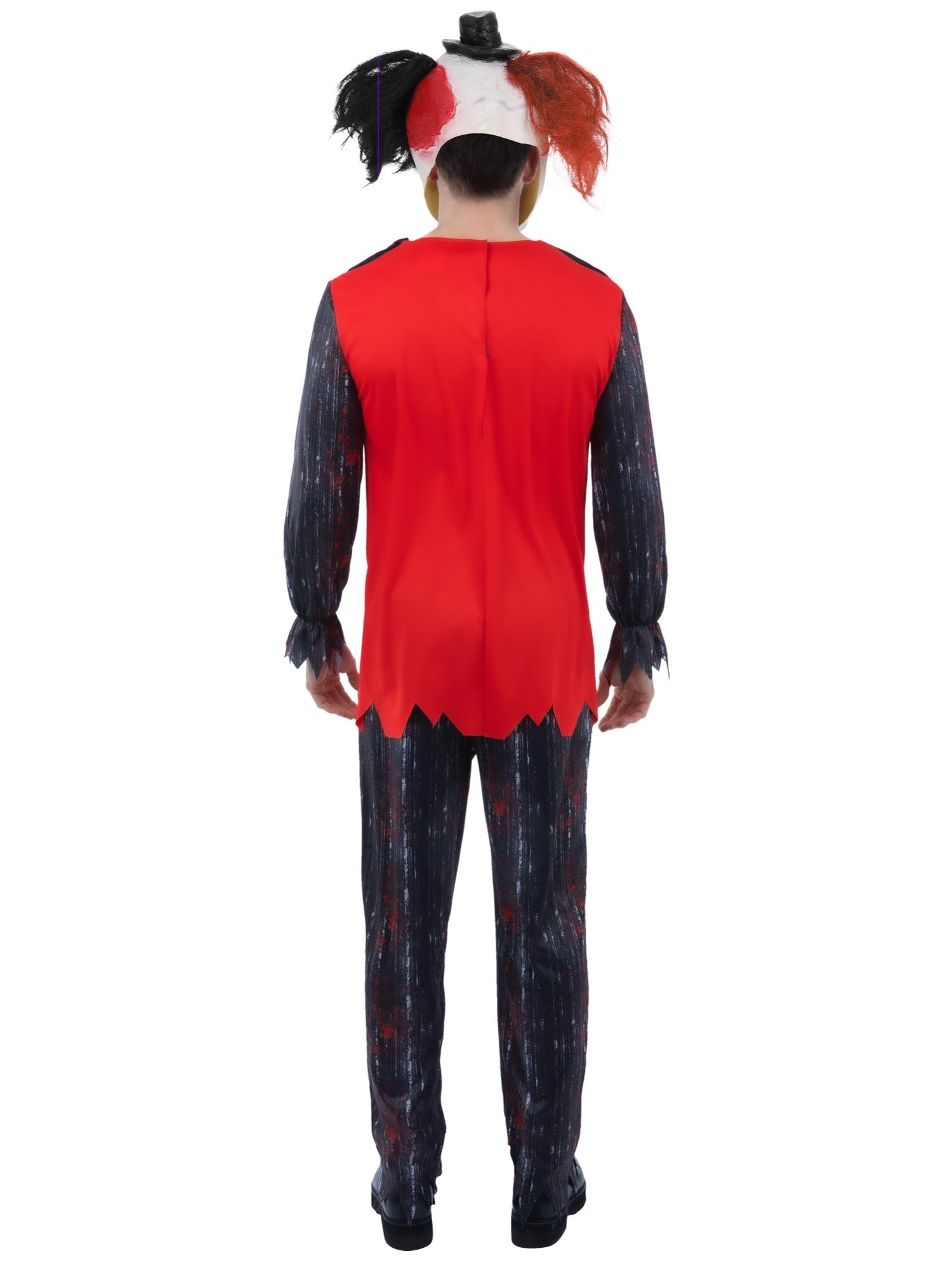 smiffys-fever-jester-chuckles-clown-kost-m-herren-rot-schwarz image 2