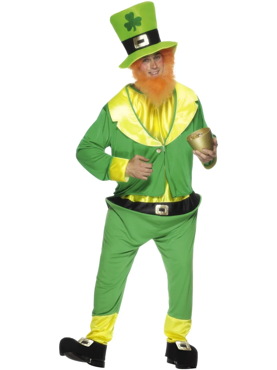 smiffys-fever-leprechaun-kost-m-herren-gr-n-mit-hut image 1