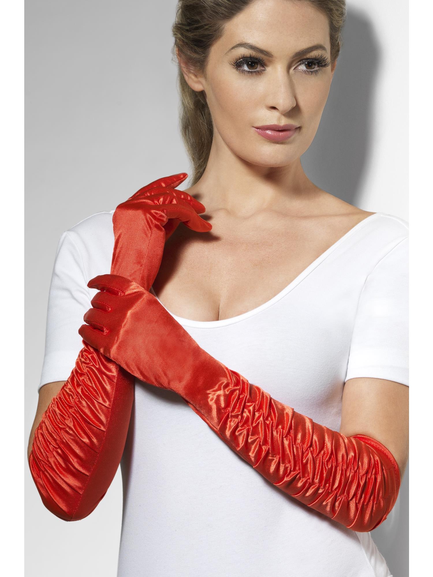 smiffys-fever-temptress-handschuhe-damen-rot-lang-satin image 1