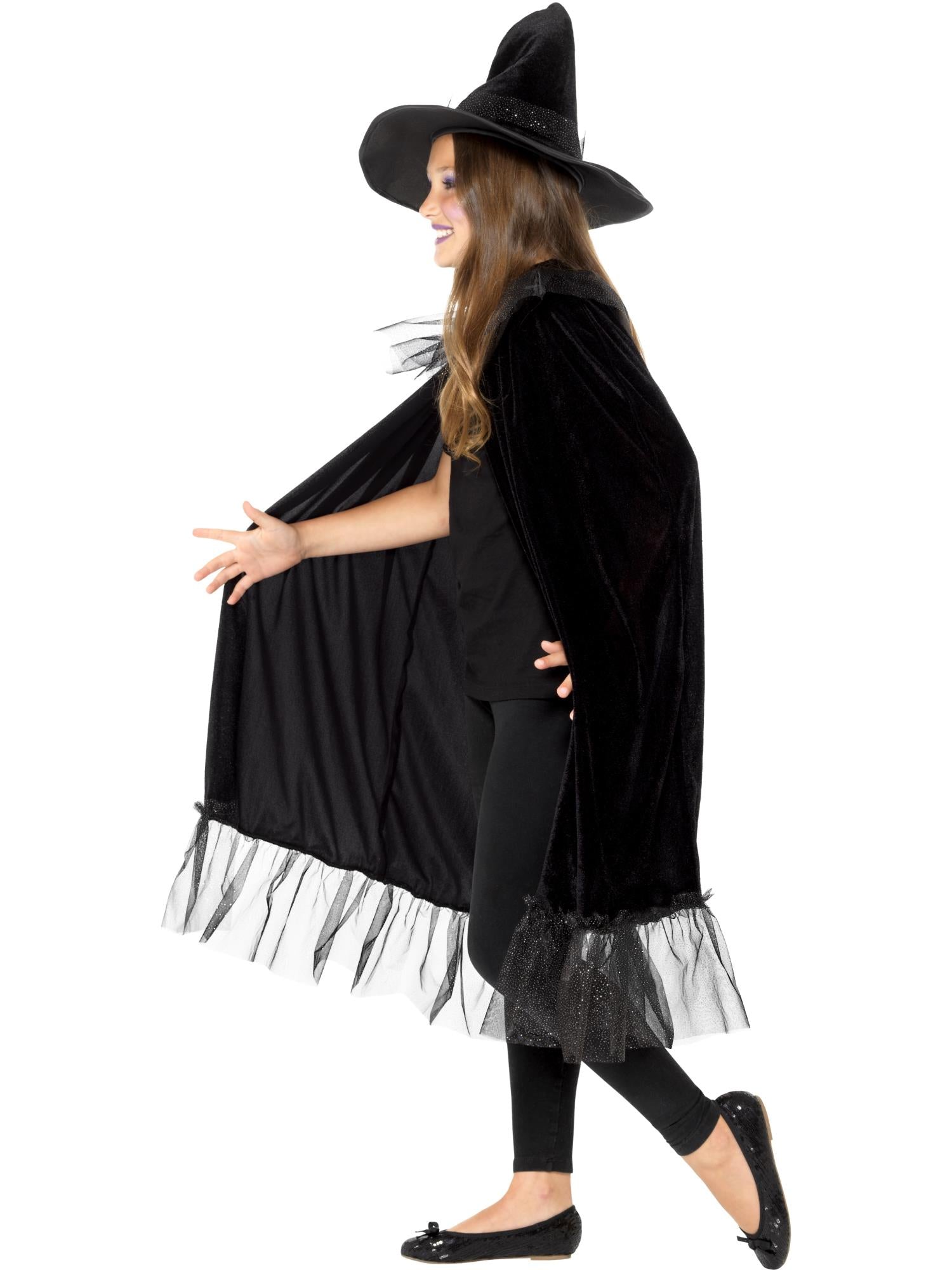 smiffys-fever-hexen-set-schwarz-umhang-hut image 3