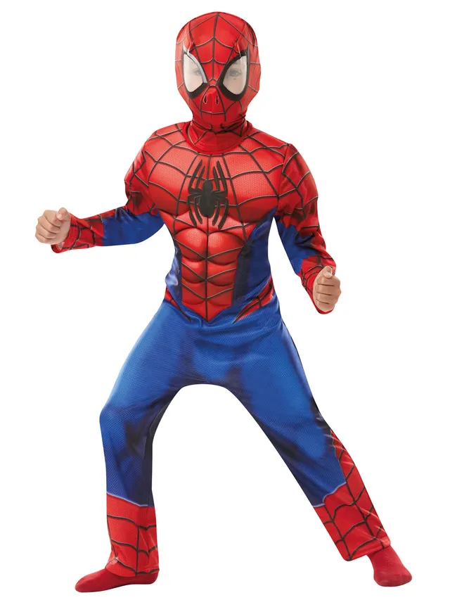 rubies-spider-man-luxe-kost-m-jersey-rot-blau-mit-muskeln-haube image 1