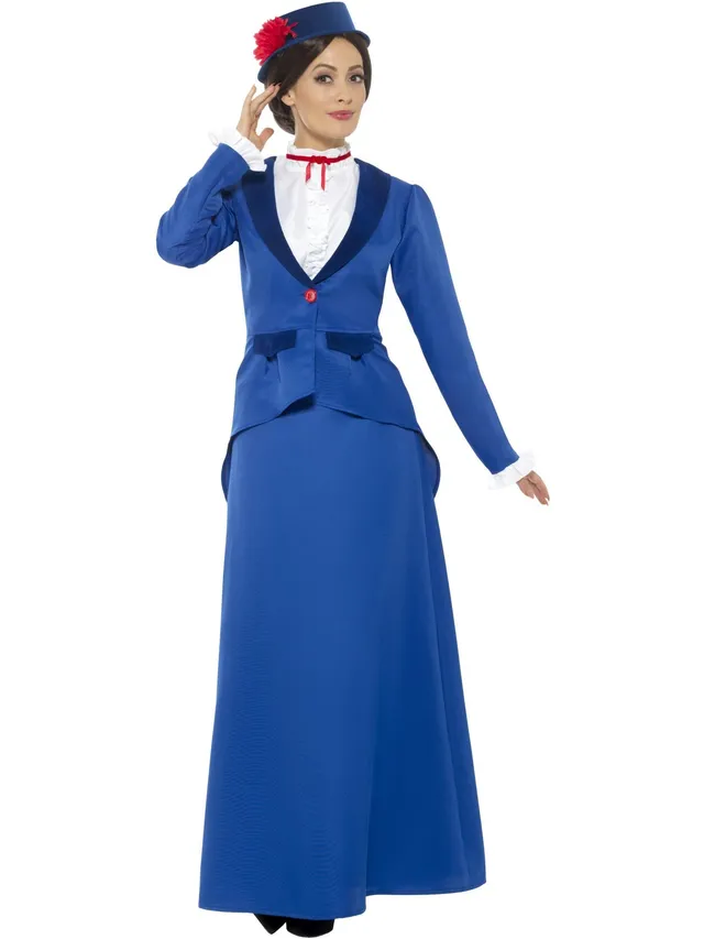 smiffys-fever-victorian-nanny-kost-m-blau-gr-m image 1