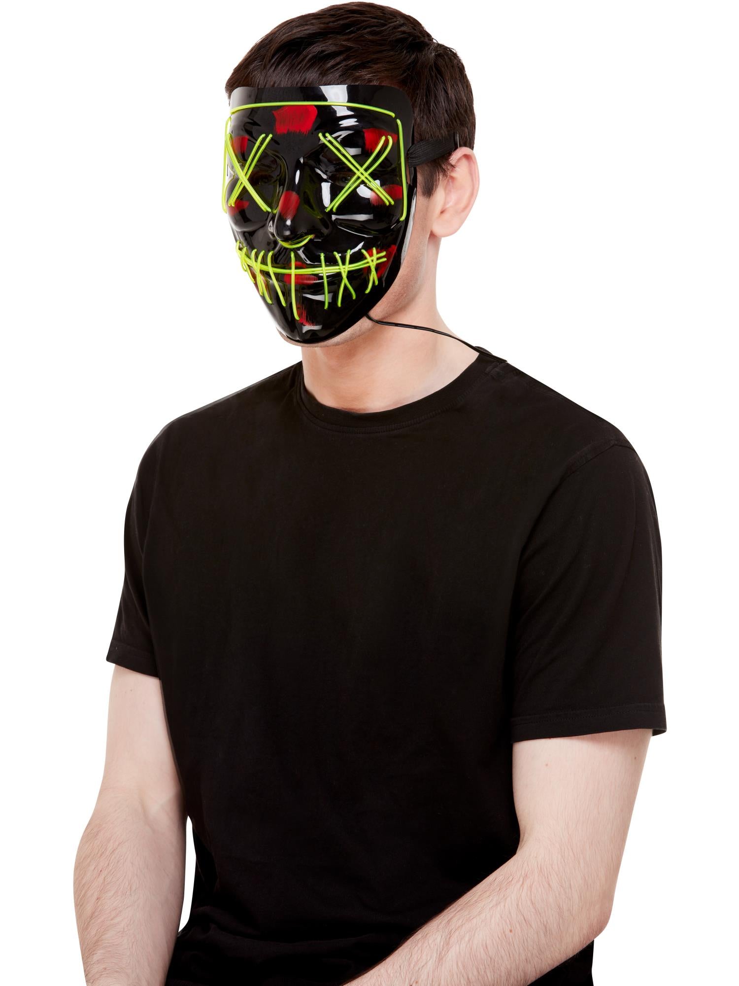 smiffys-fever-stitch-maske-gr-n-neon-led-schwarz image 2