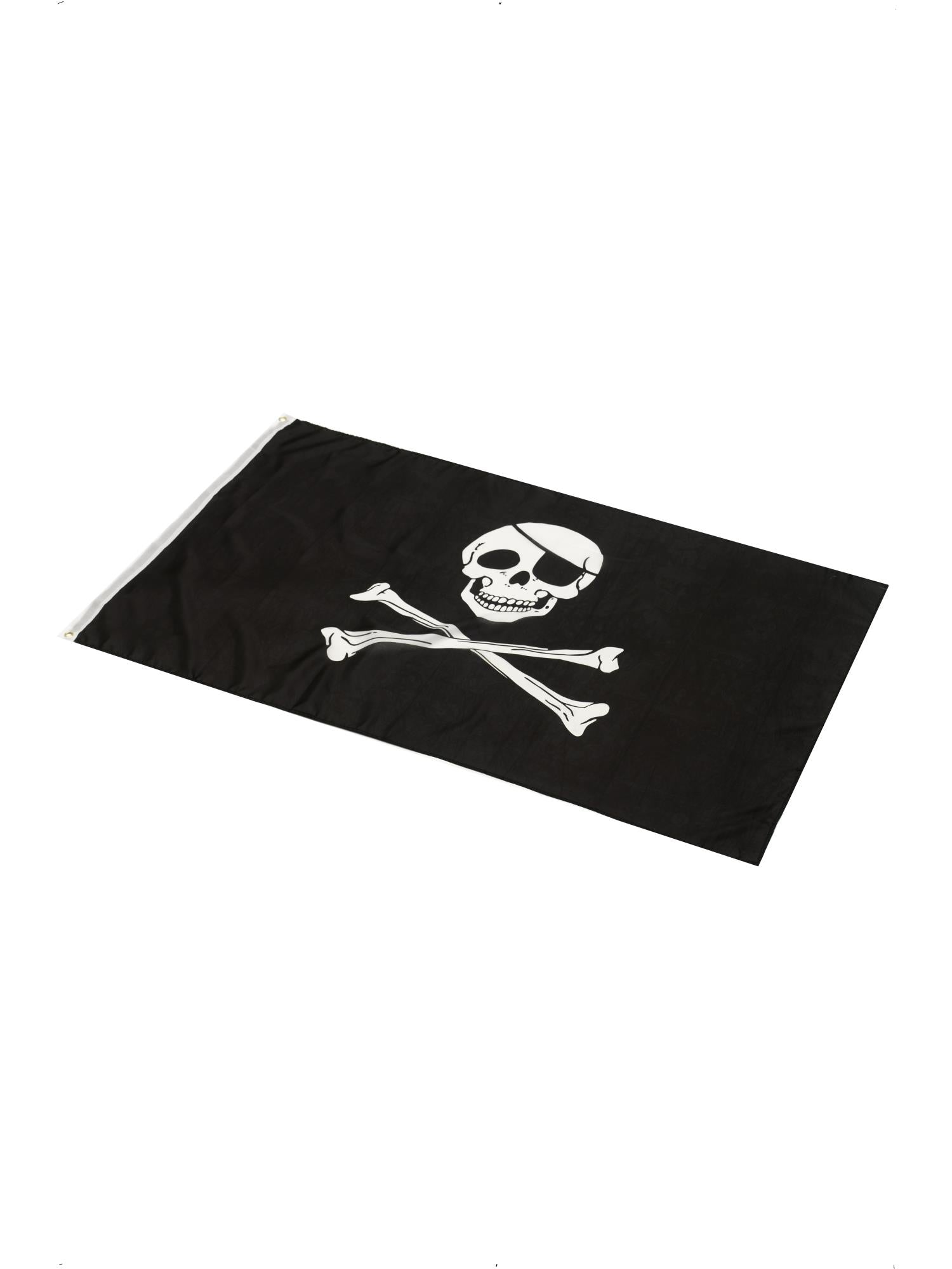 smiffys-fever-piratenflagge-totenkopf-152x91-cm-schwarz image 2