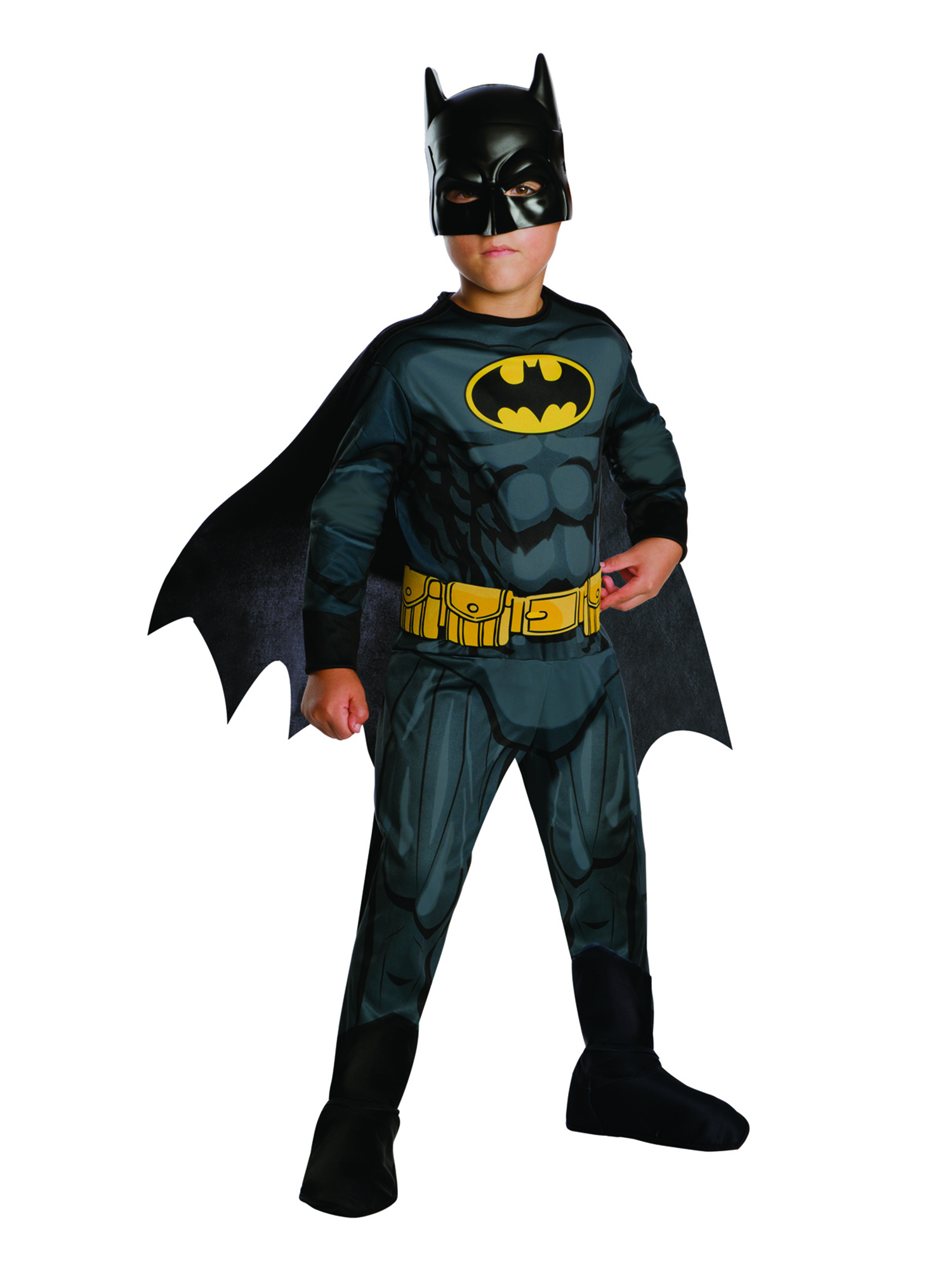 rubies-batman-schwarz-gelb-klassik-kost-m-mit-cape image 1
