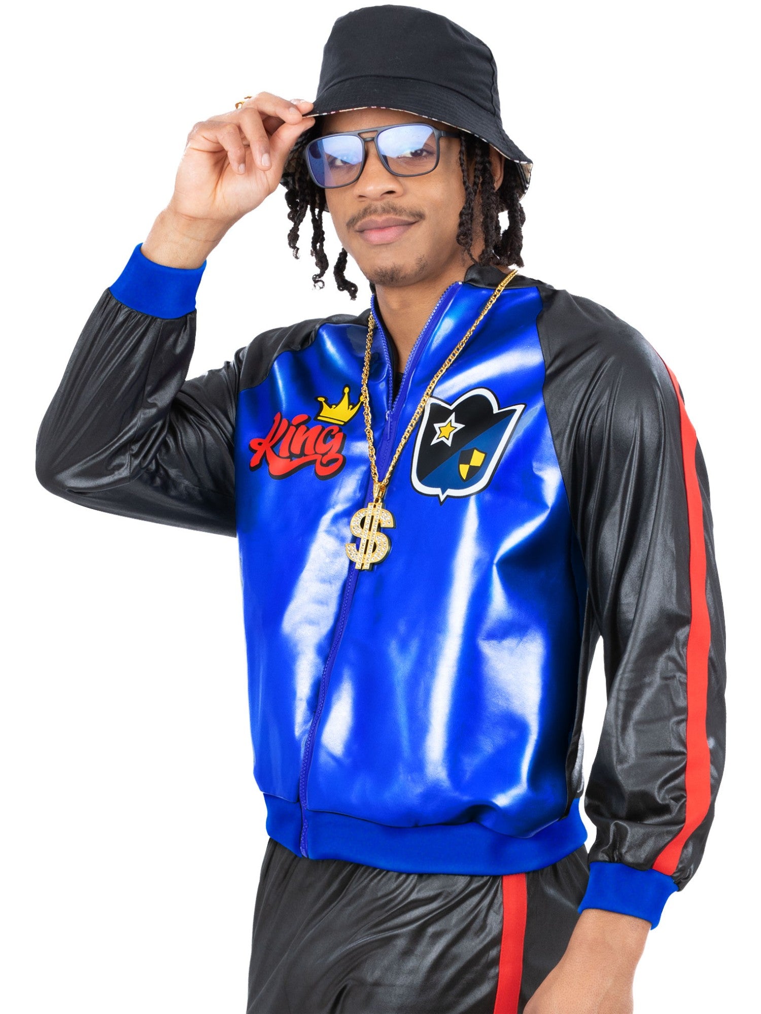 smiffys-80s-jam-master-jacke-herren-blau-gr-m image 1