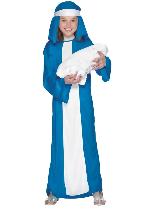 smiffys-fever-maria-kinderkost-m-blau-kleid-mit-kopftuch image 1