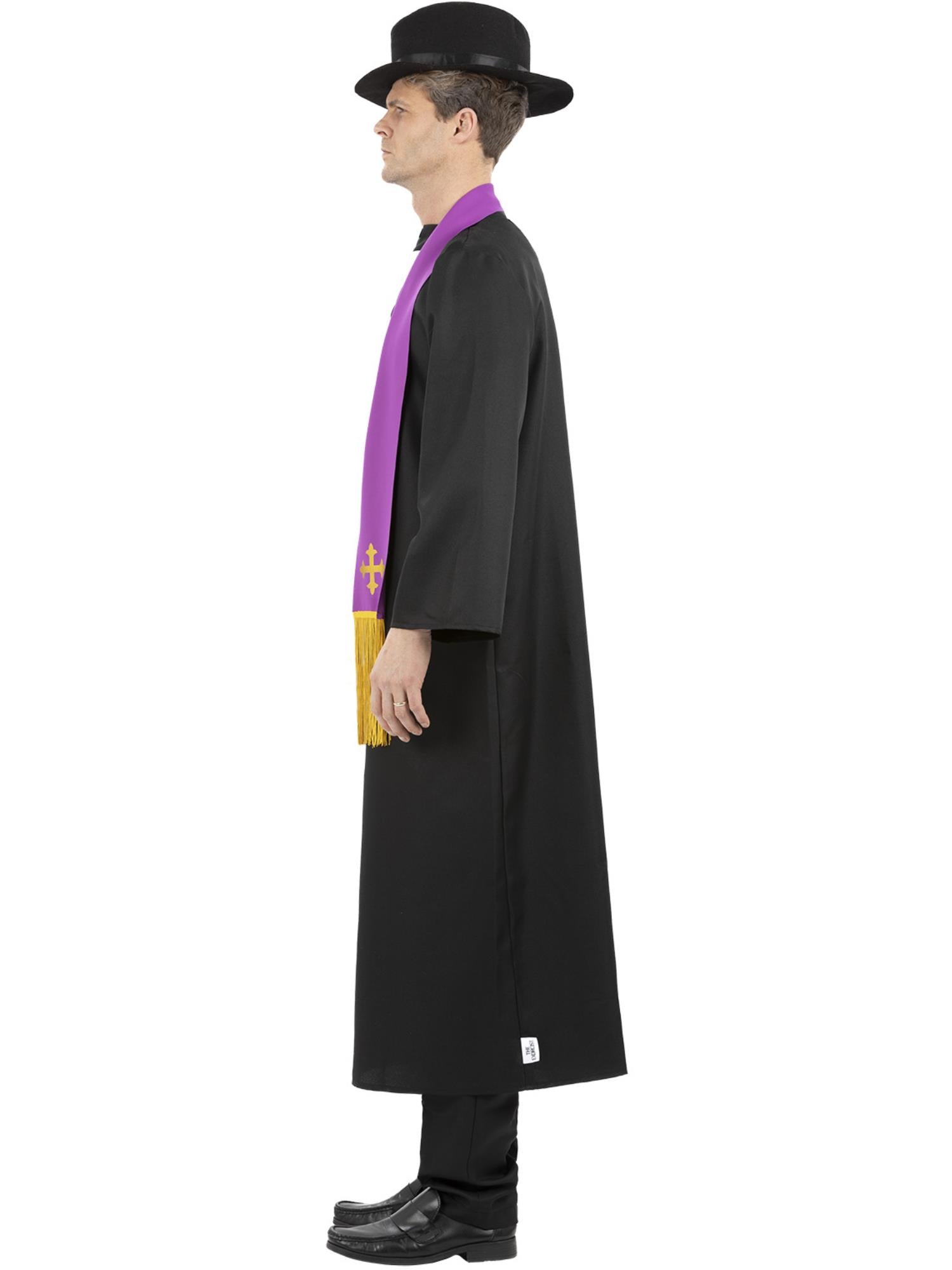 smiffys-fever-exorcist-priester-kost-m-robe-herren-schwarz image 3