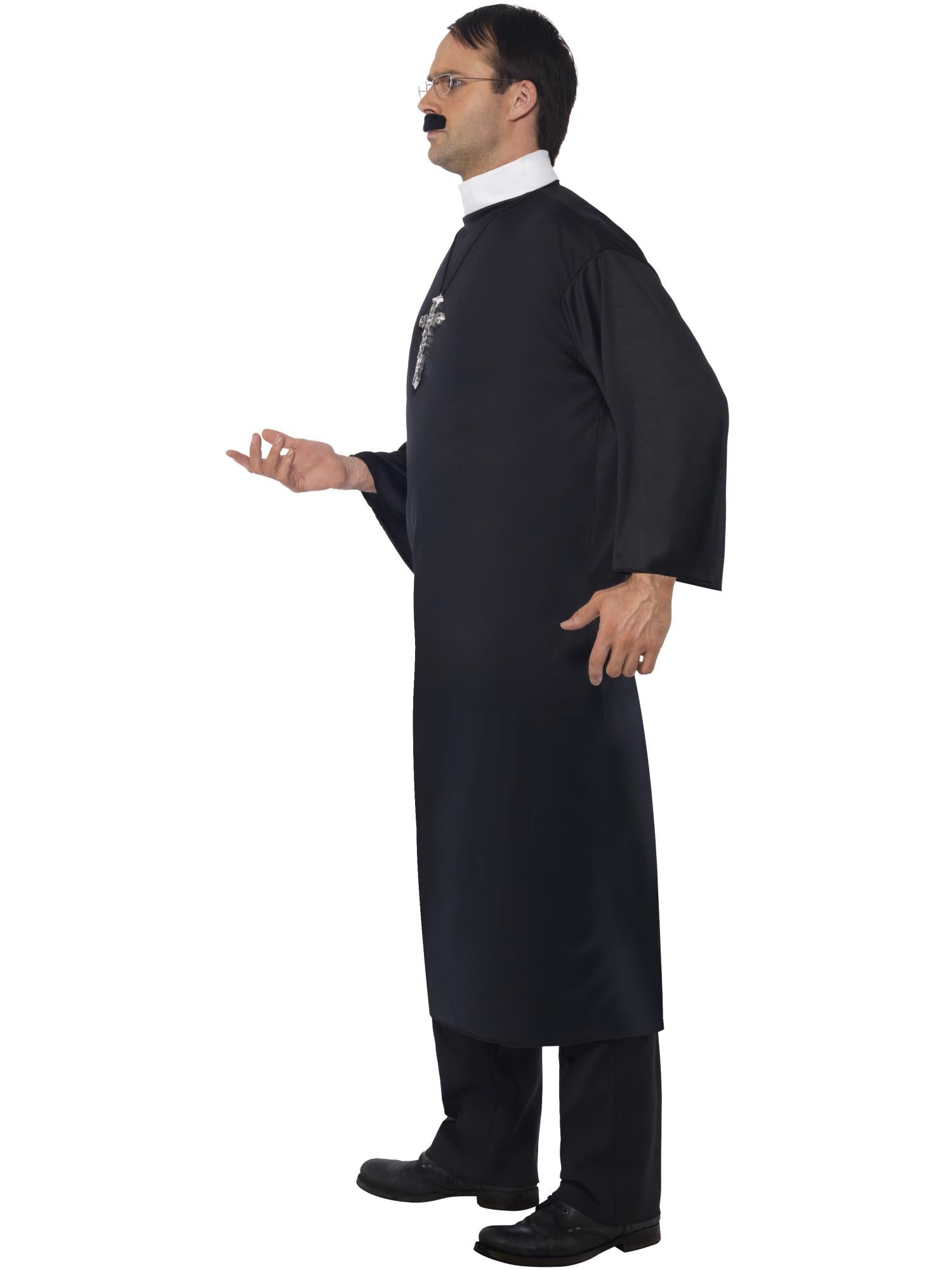 smiffys-fever-priester-kost-m-herren-m-schwarz-mit-kragen image 3