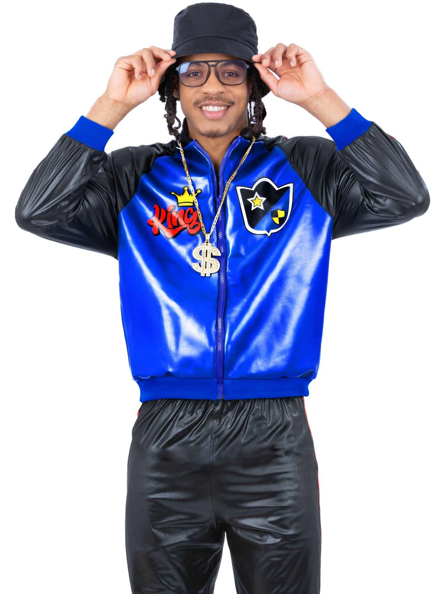 smiffys-80s-jam-master-jacke-herren-blau-gr-m image 2