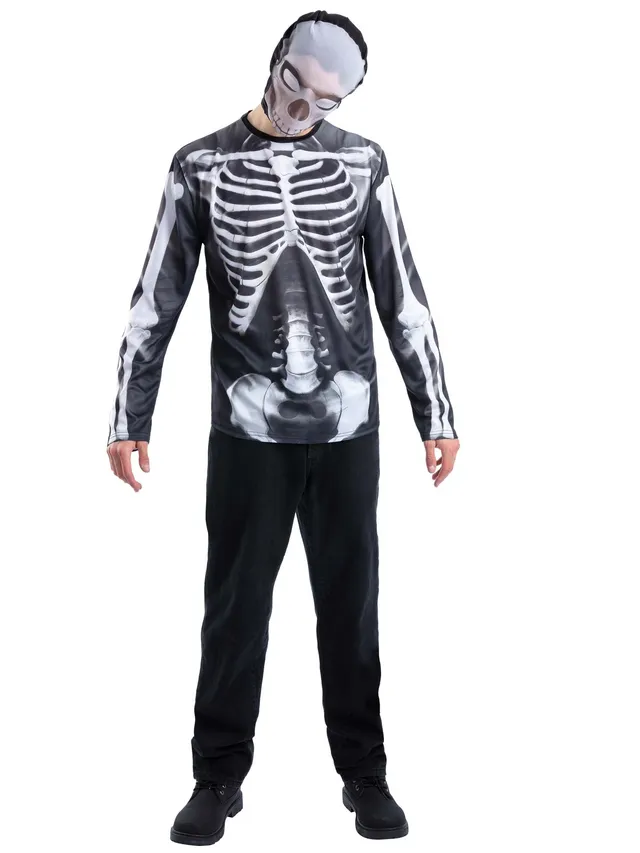 smiffys-fever-skelett-kost-m-herren-oberteil-maske-m-xl image 1