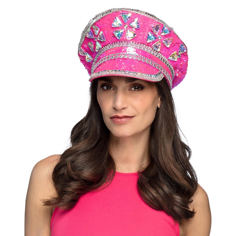 boland-33035-burning-man-schirmm-tze-cap-pink-pailletten image 1