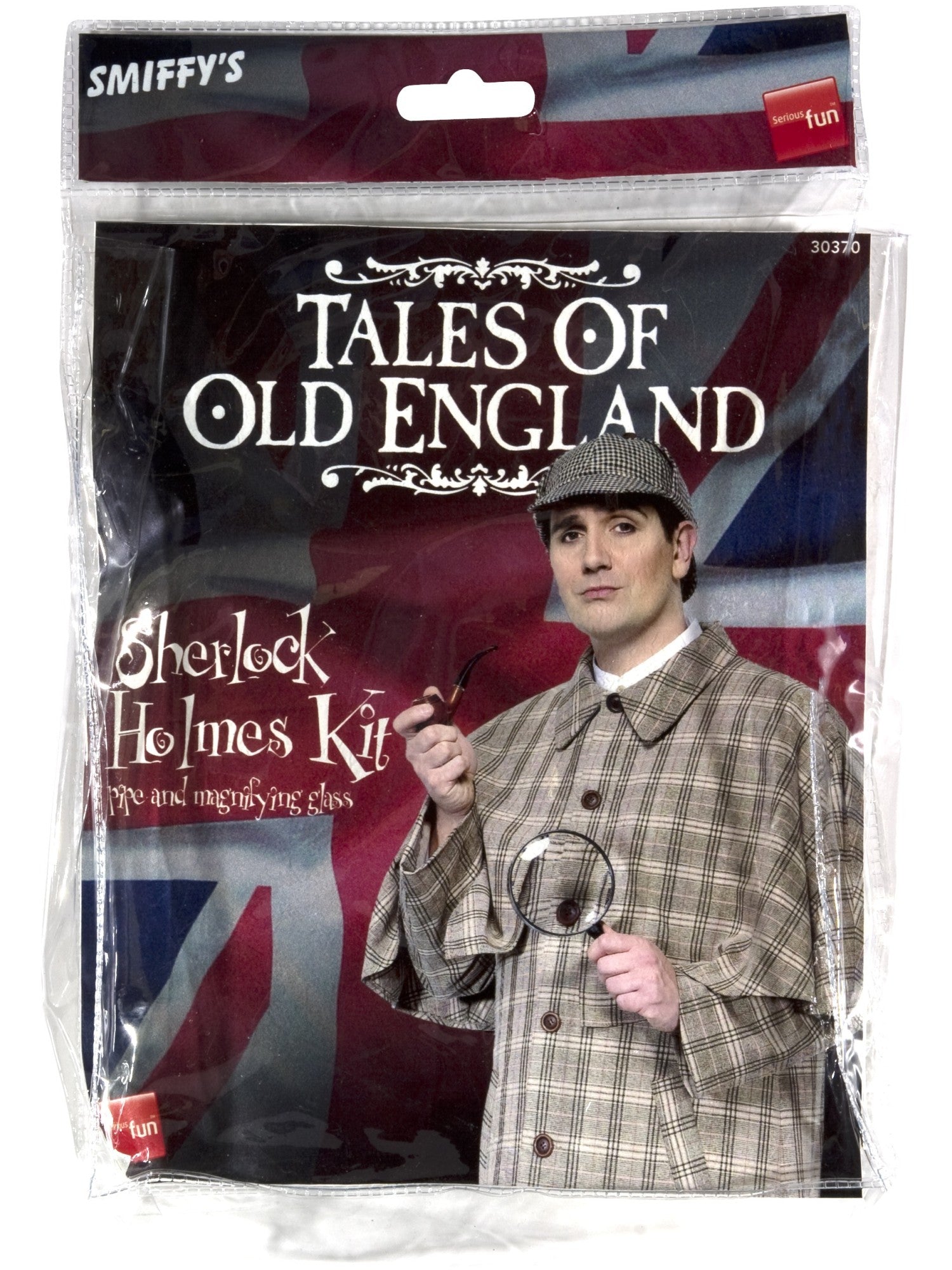 smiffys-fever-sherlock-holmes-kit-kost-m-set-braun-pfeife-lupe image 2