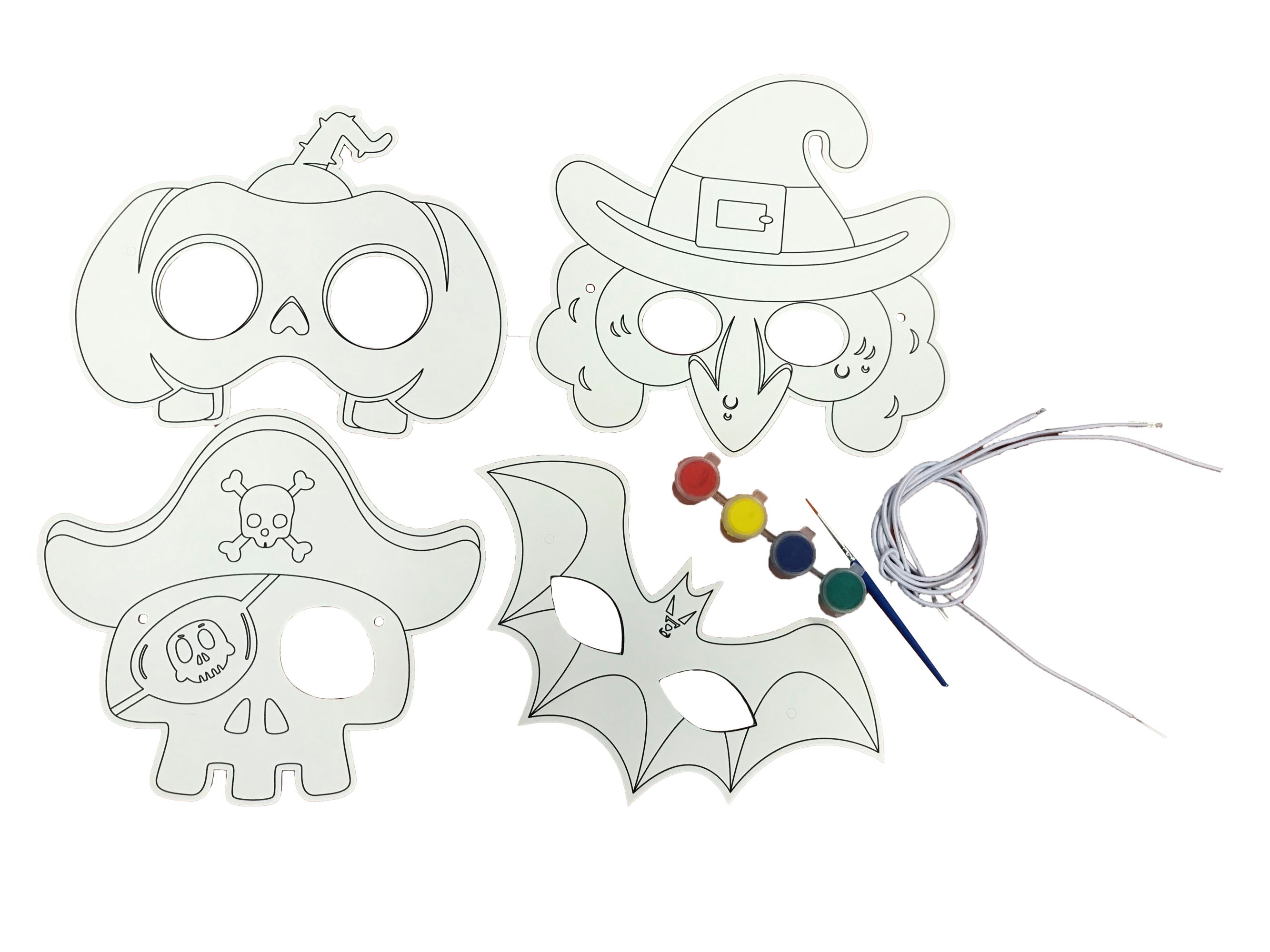 rubies-halloween-diy-masken-bastelset-4er-zum-ausmalen image 1