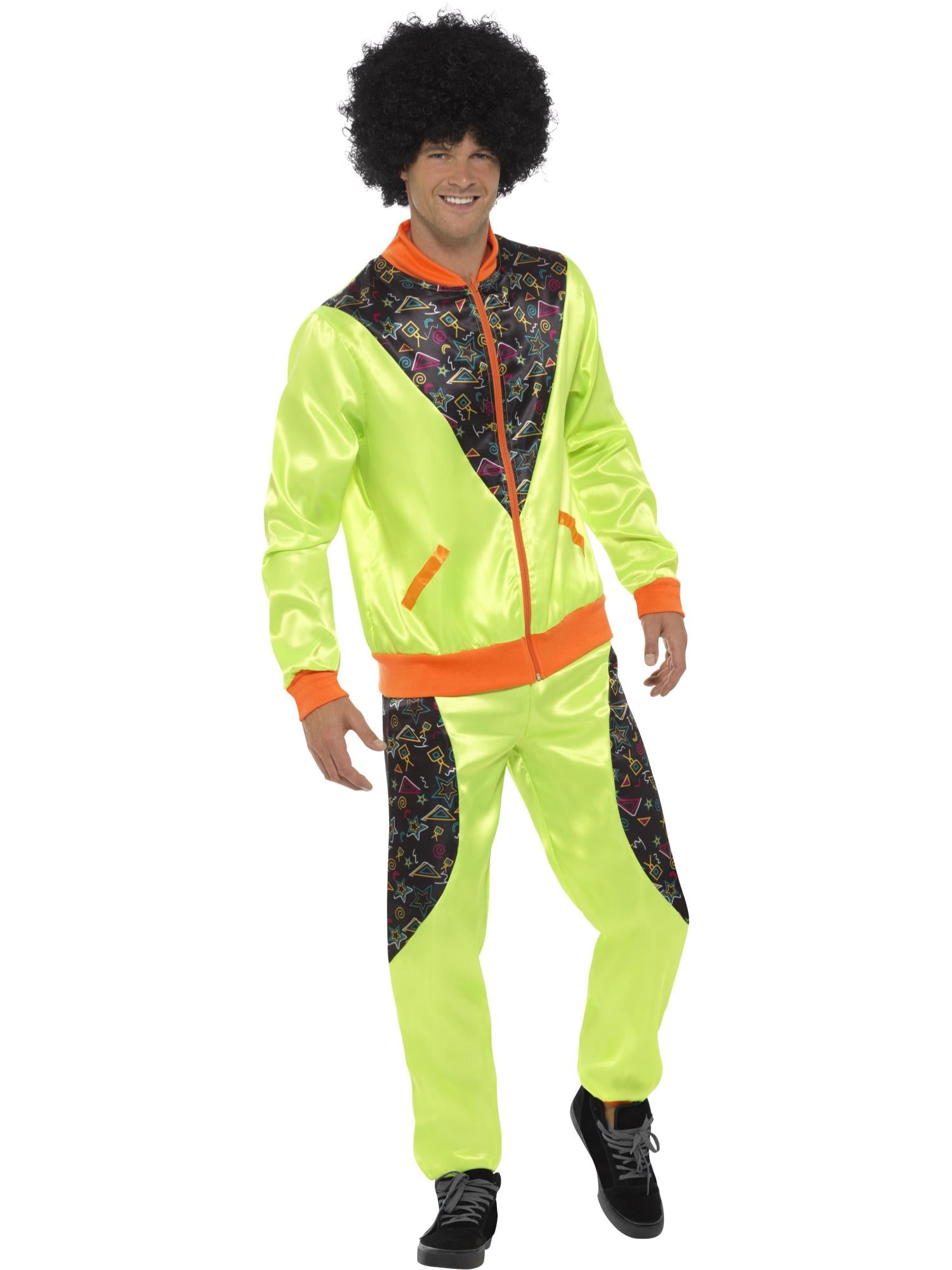 smiffys-fever-80s-shell-suit-kost-m-herren-neongr-n-l image 1