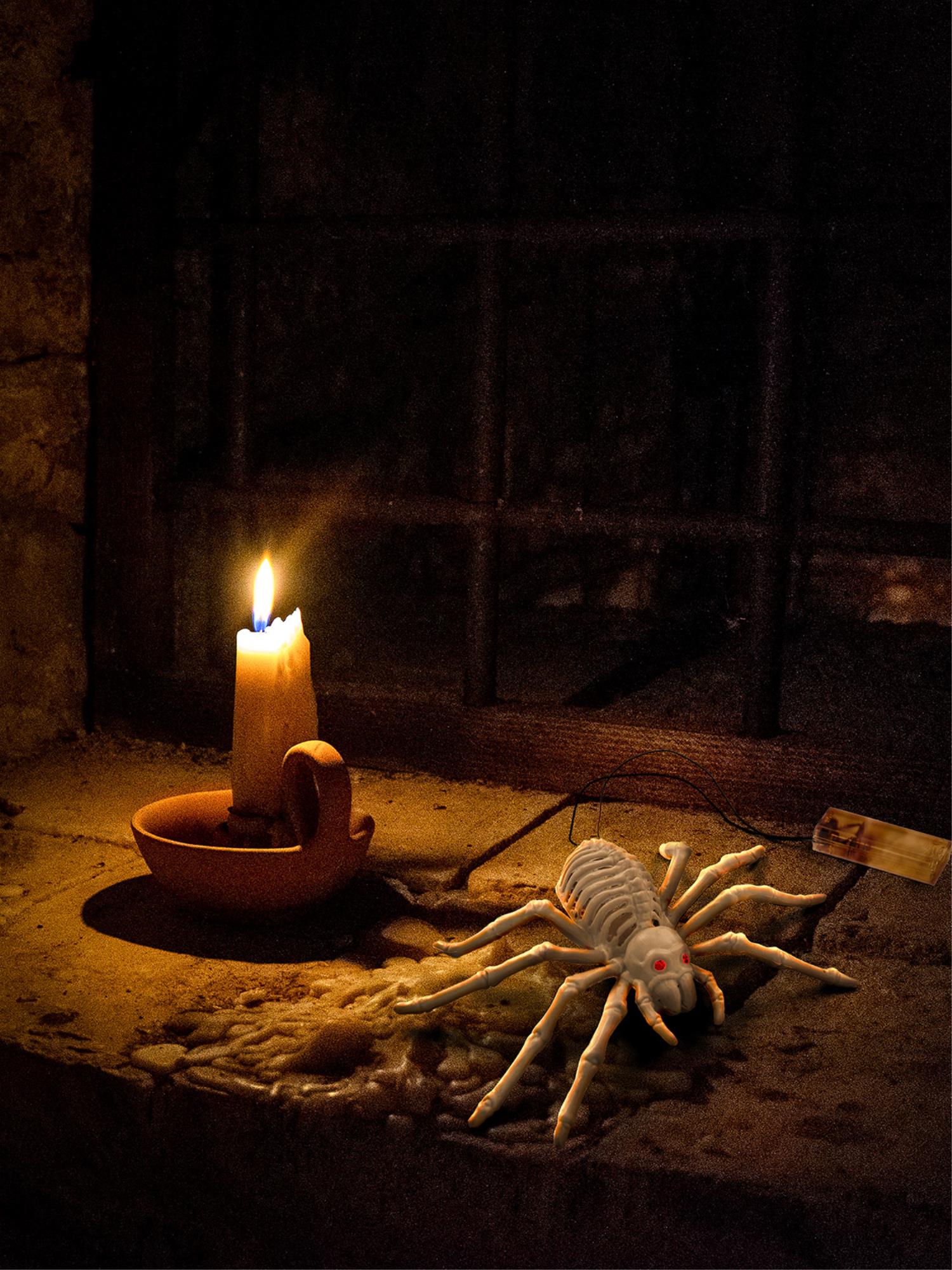 smiffys-fever-light-up-spider-deko-wei-23x14-cm image 2