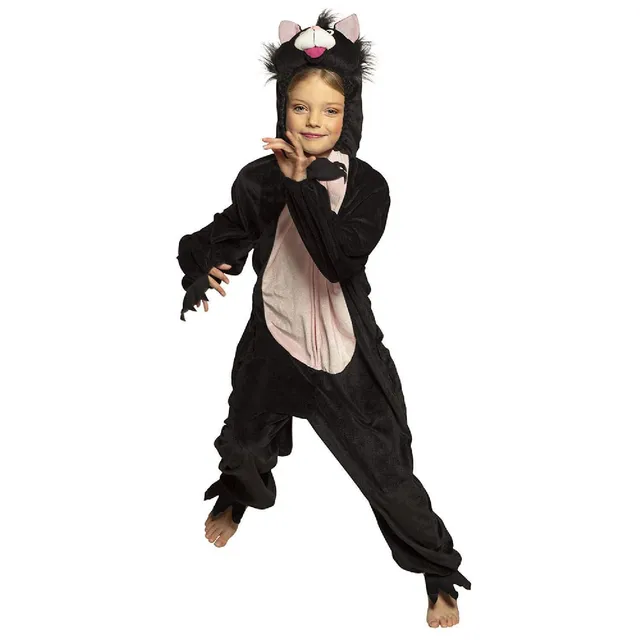 boland-88233-kinderkost-m-katze-140-cm-pl-sch-overall-schwarz-rosa image 1
