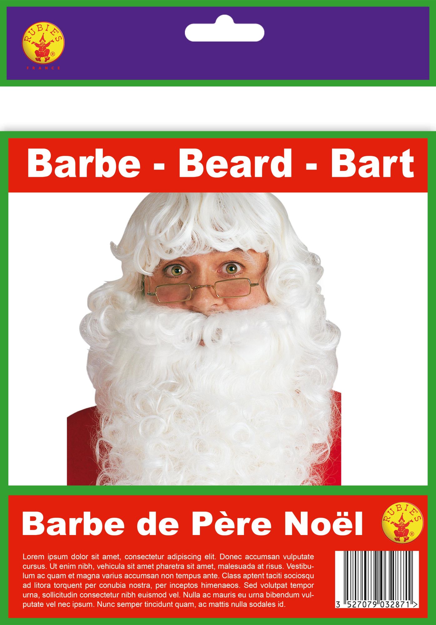 rubies-maquillage-weihnachtsmann-bart-per-cke-set-wei-erwachsene image 2