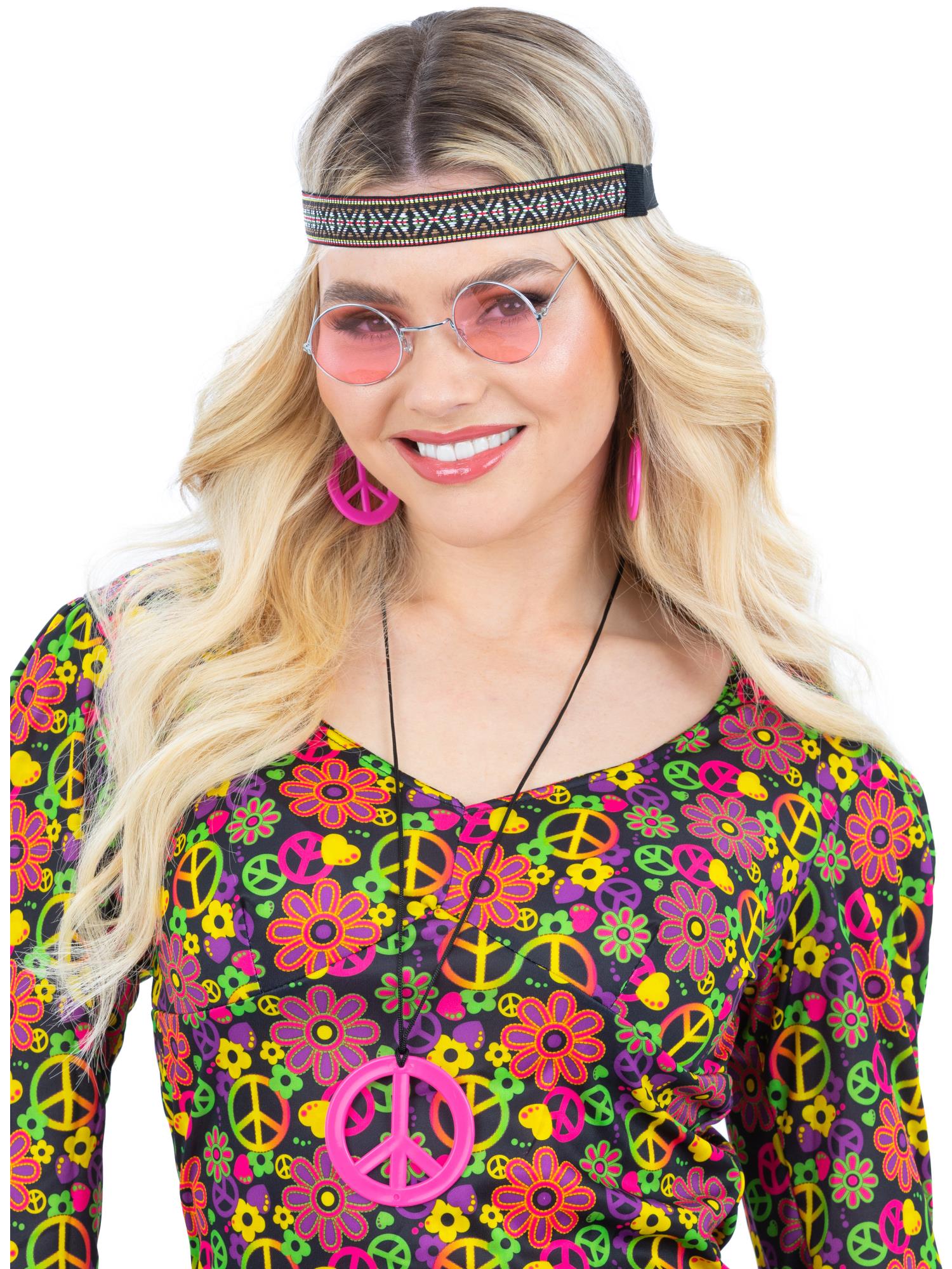 smiffys-fever-hippie-kit-pink-mit-stirnband-damen image 1