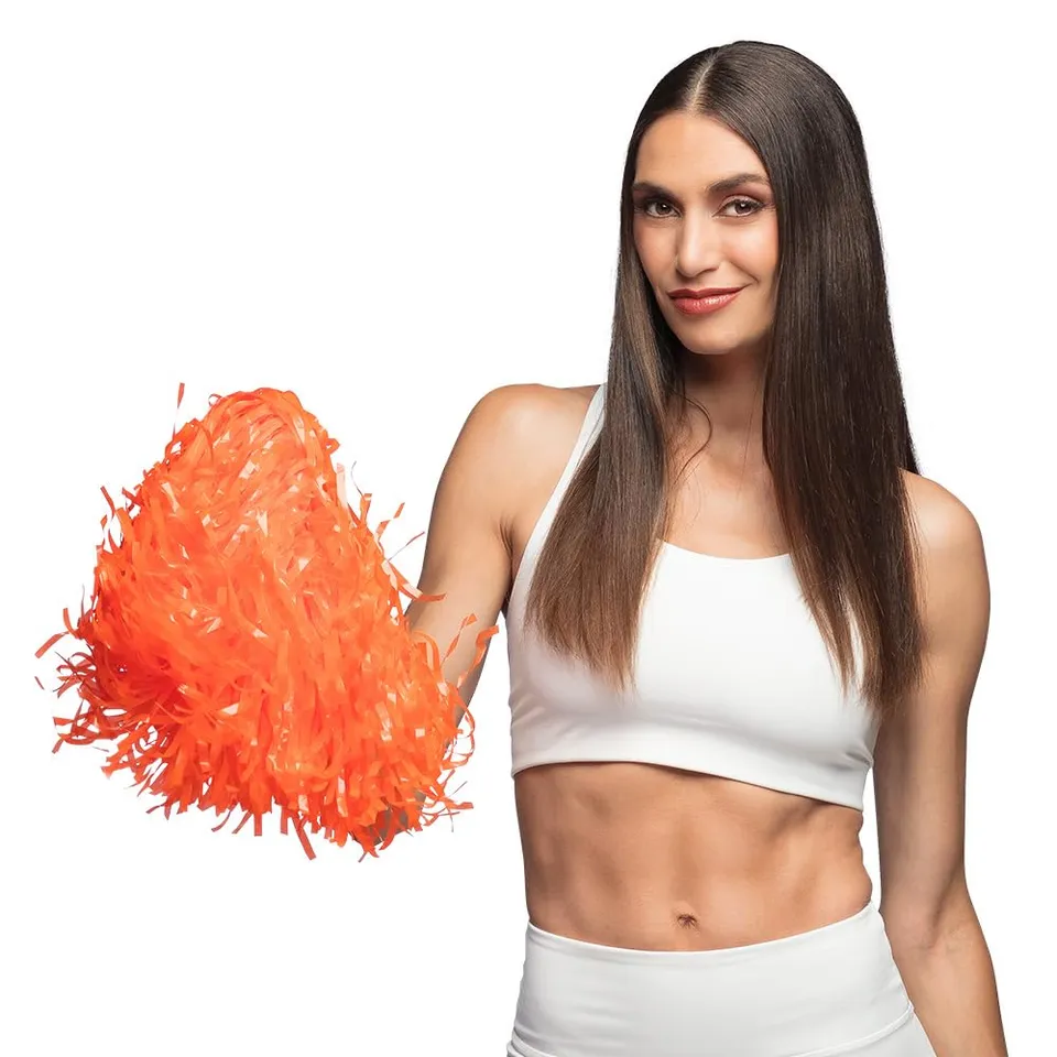 boland-pompons-orange-8-st-ck-34-cm-cheerleader-tanzwedel image 1