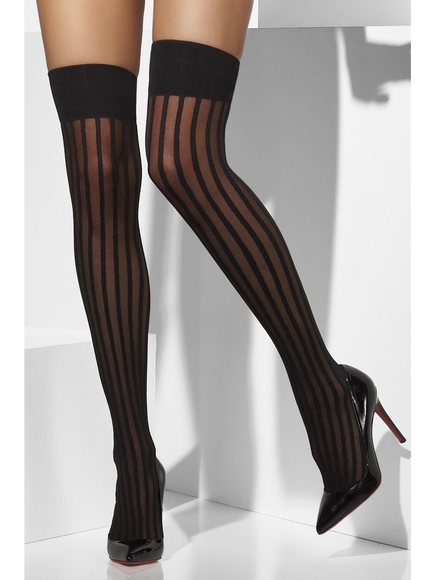 fever-hold-ups-schwarz-mit-streifen-damen-str-mpfe image 2