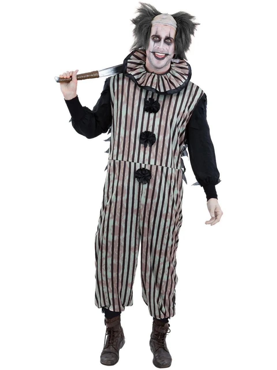 fever-dark-vintage-clown-kost-m-herren-schwarz-gestreift image 1