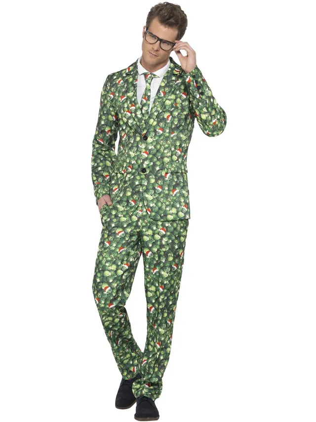 smiffys-stand-out-suits-rosenkohl-anzug-herren-gr-n-3-tlg image 1