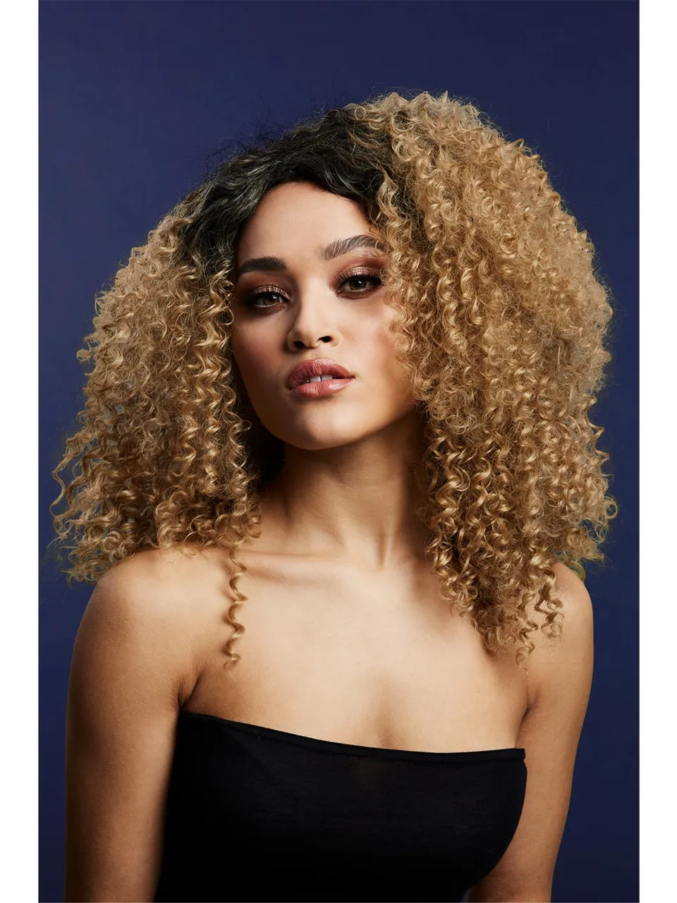 smiffys-fever-lizzo-per-cke-locken-caramel-40-cm-damen image 1