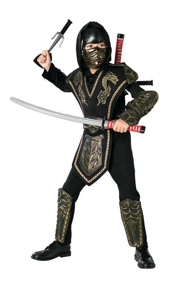 rubies-ninja-kit-waffenset-2-schwerter-71cm-halter-schwarz image 1