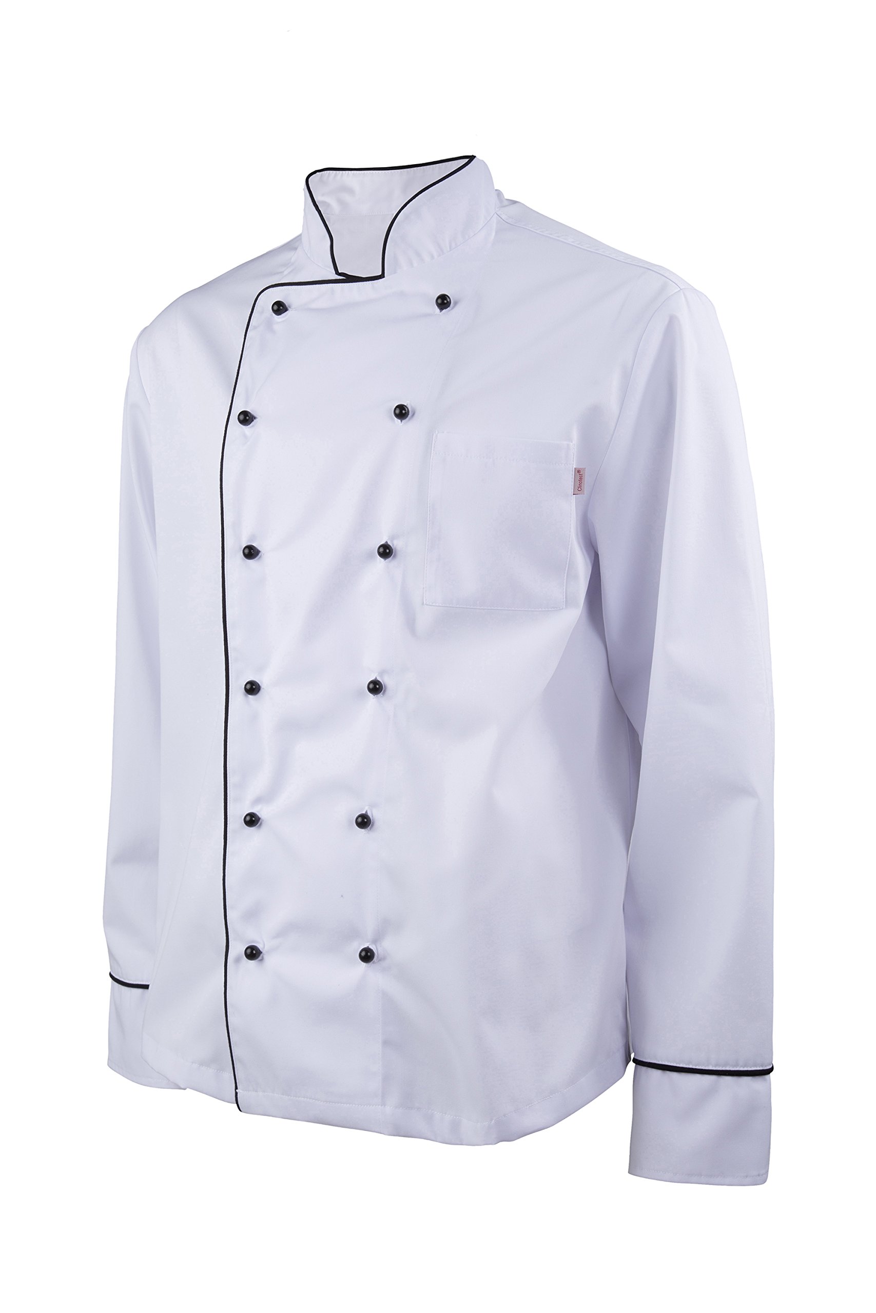 clinotest-personal-kochjacke-langarm-wei-mit-paspeln image 5