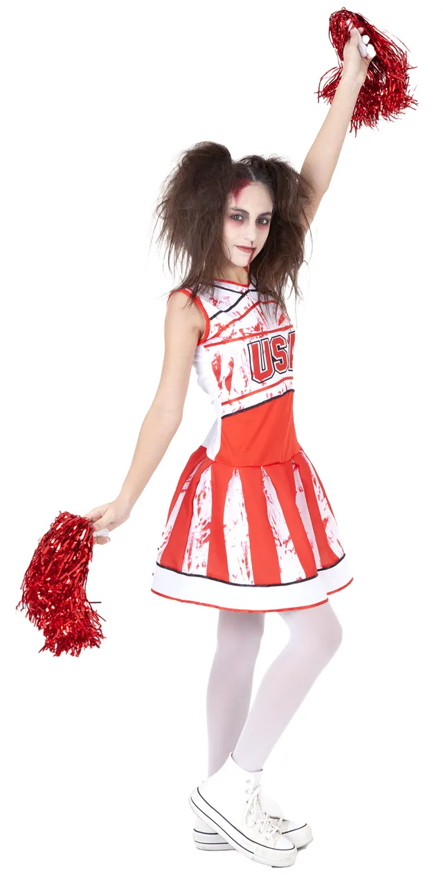 rubies-pompon-girl-cheerleader-kost-m-damen-einheitsgr-e-rot-wei image 1