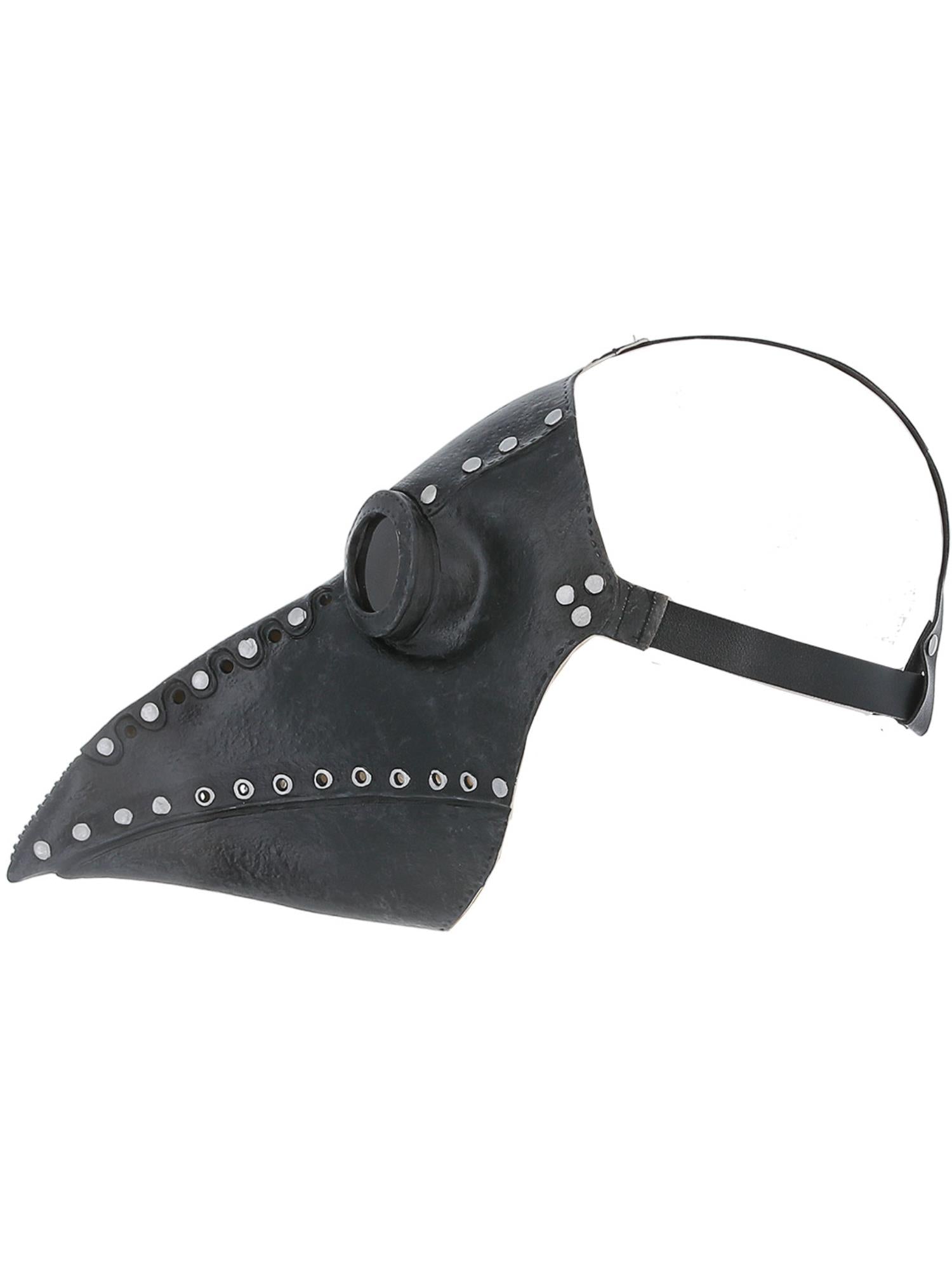 smiffys-makeup-fx-pestdoktor-maske-latex-schwarz-silber image 2