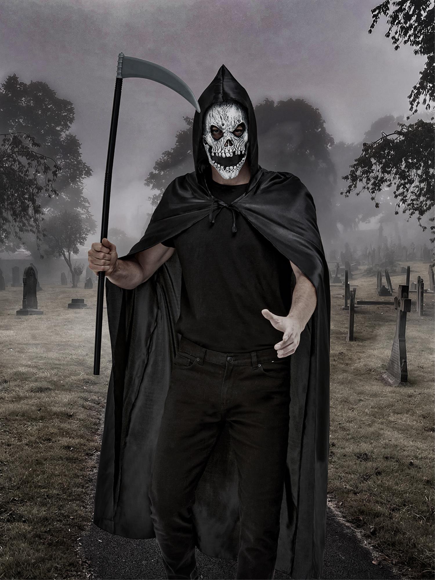 smiffys-fever-grim-reaper-kit-kost-mset-schwarz-3-teilig image 3
