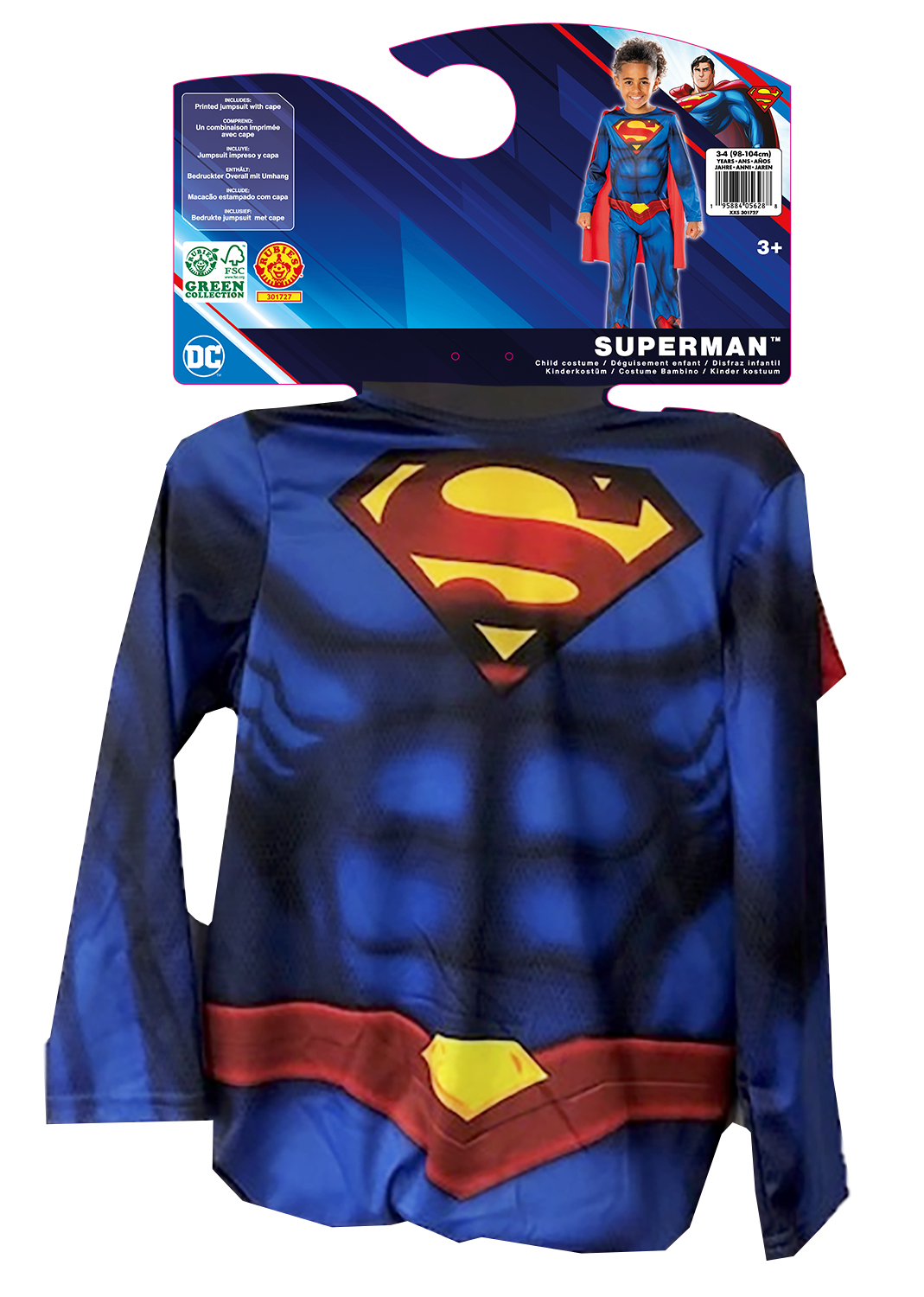 rubies-superman-kost-m-green-collection-kinder-cape image 2