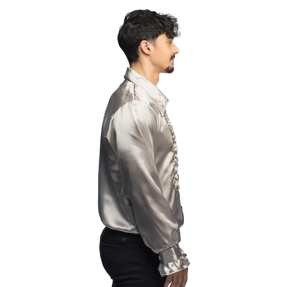 boland-disco-rueschen-hemd-silber-herren-50-52-satin-70er image 3