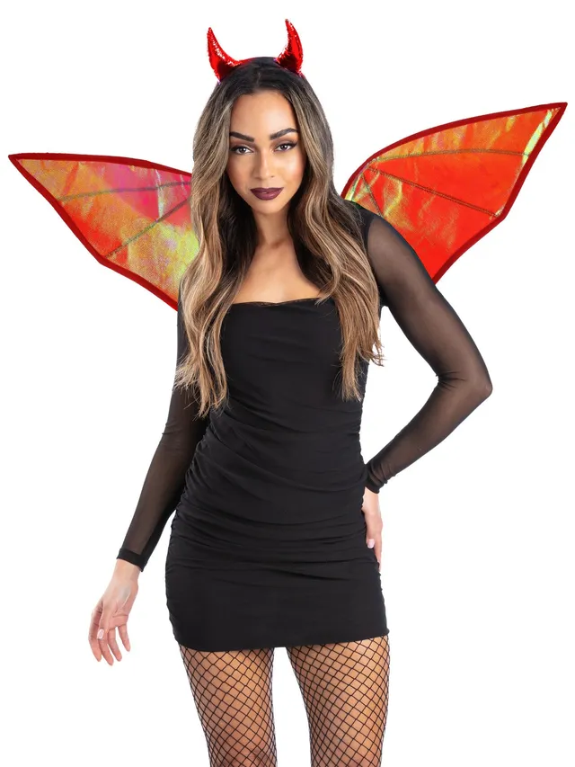 smiffys-fever-teufel-set-rot-fl-gel-h-rner-haarreif-halloween image 1