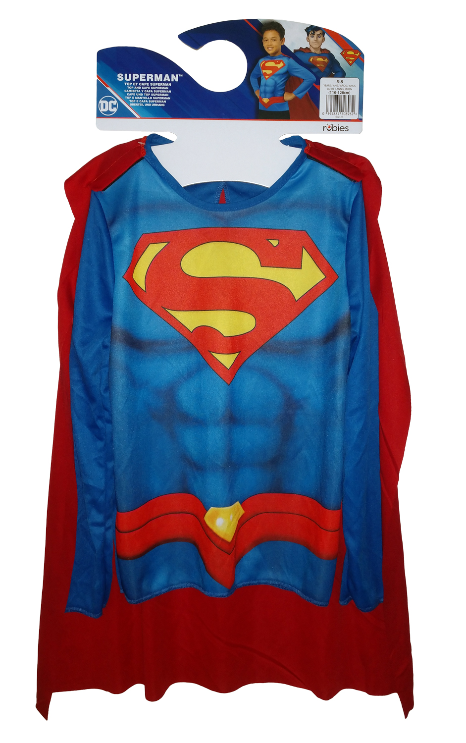 rubies-superman-kost-m-set-blau-rot-cape-5-8-jahre-top-classic image 2