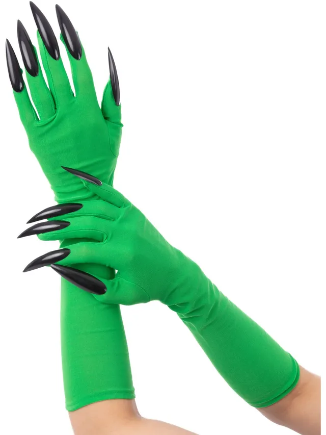 smiffys-fever-hexen-handschuhe-gr-n-43cm image 1