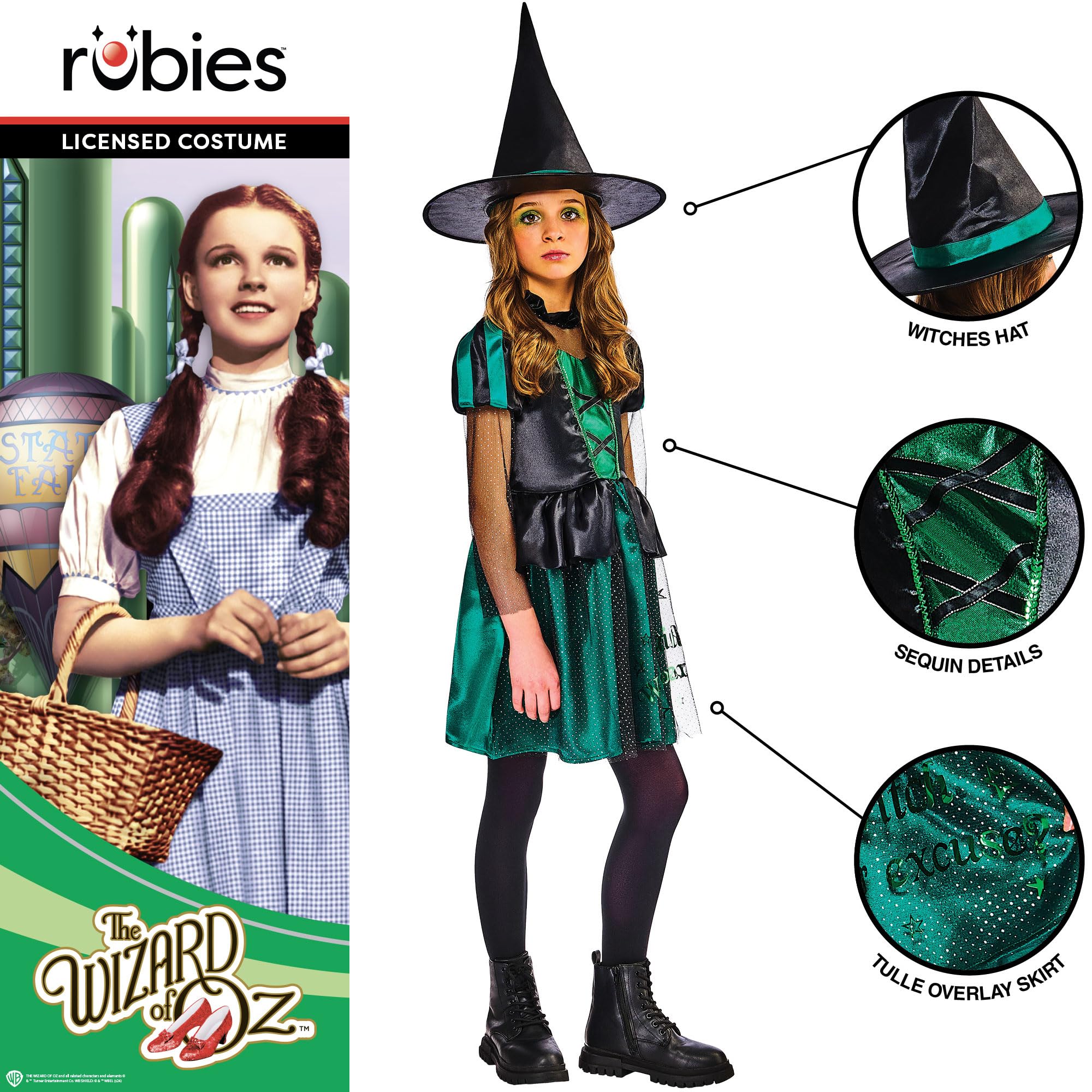 rubie-s-deluxe-wicked-witch-kost-m-kinder-7-8-jahre image 3