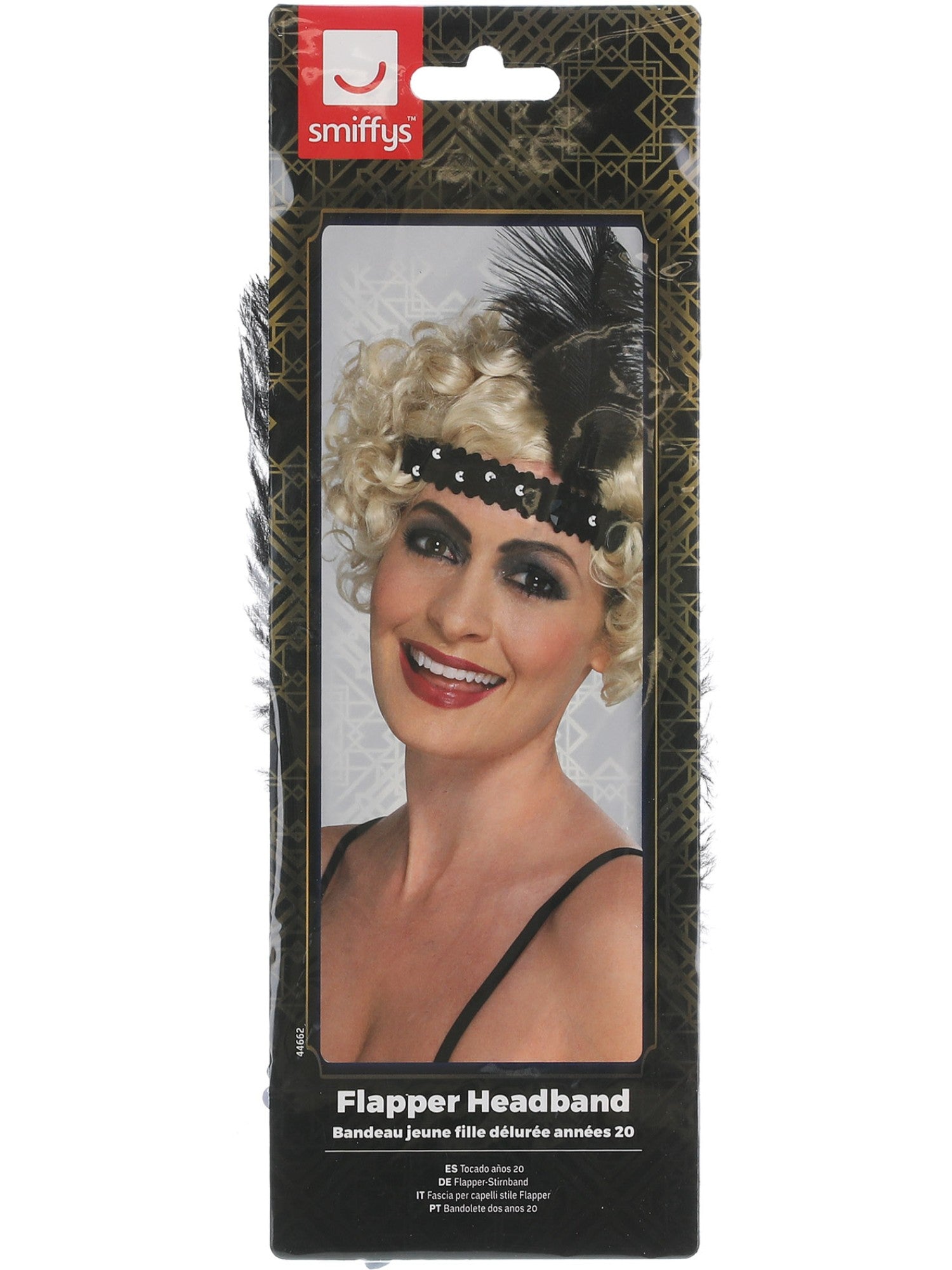 smiffys-fever-flapper-stirnband-schwarz-feder-pailletten image 2