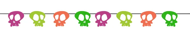 rubies-neon-skelett-girlande-orange-gr-n-rosa-halloween image 1